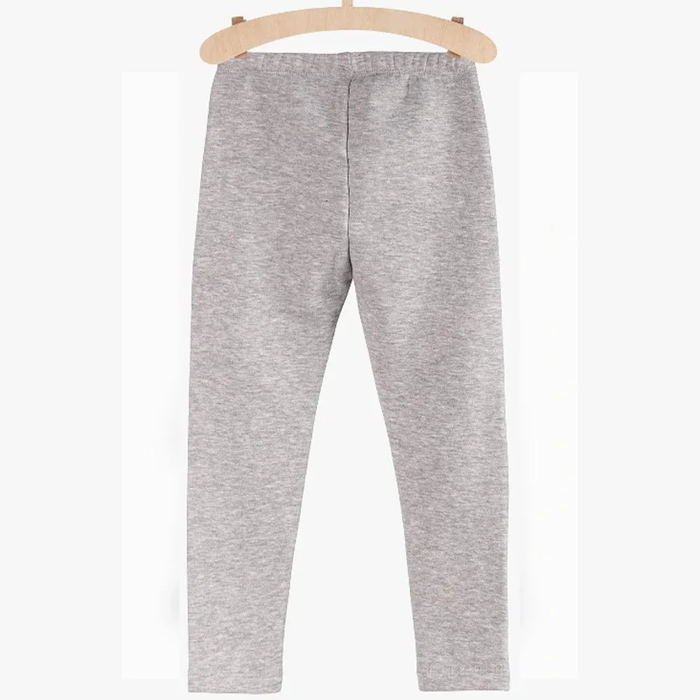 5.10.15 Glitter Snow Heart Grey Fleece Legging 11438