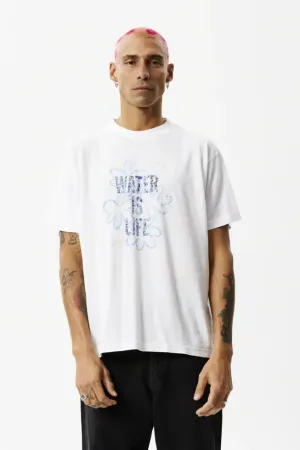 Afends waterfall hemp regular fit tee - white