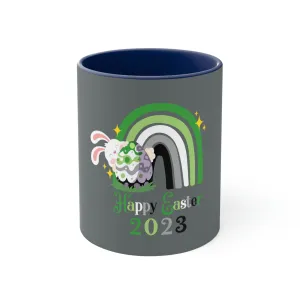 Aromantic Flag Accent Coffee Mug Easter Festival - Happy Easter 2023