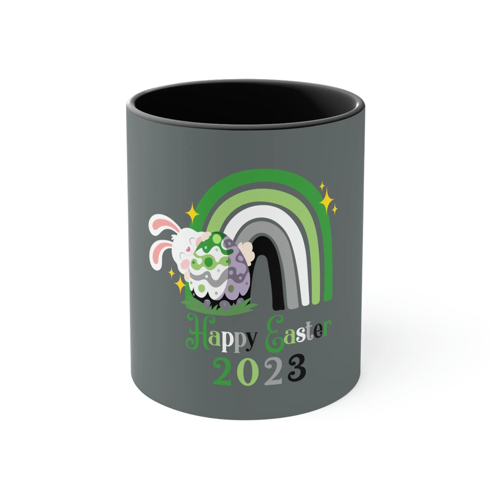 Aromantic Flag Accent Coffee Mug Easter Festival - Happy Easter 2023