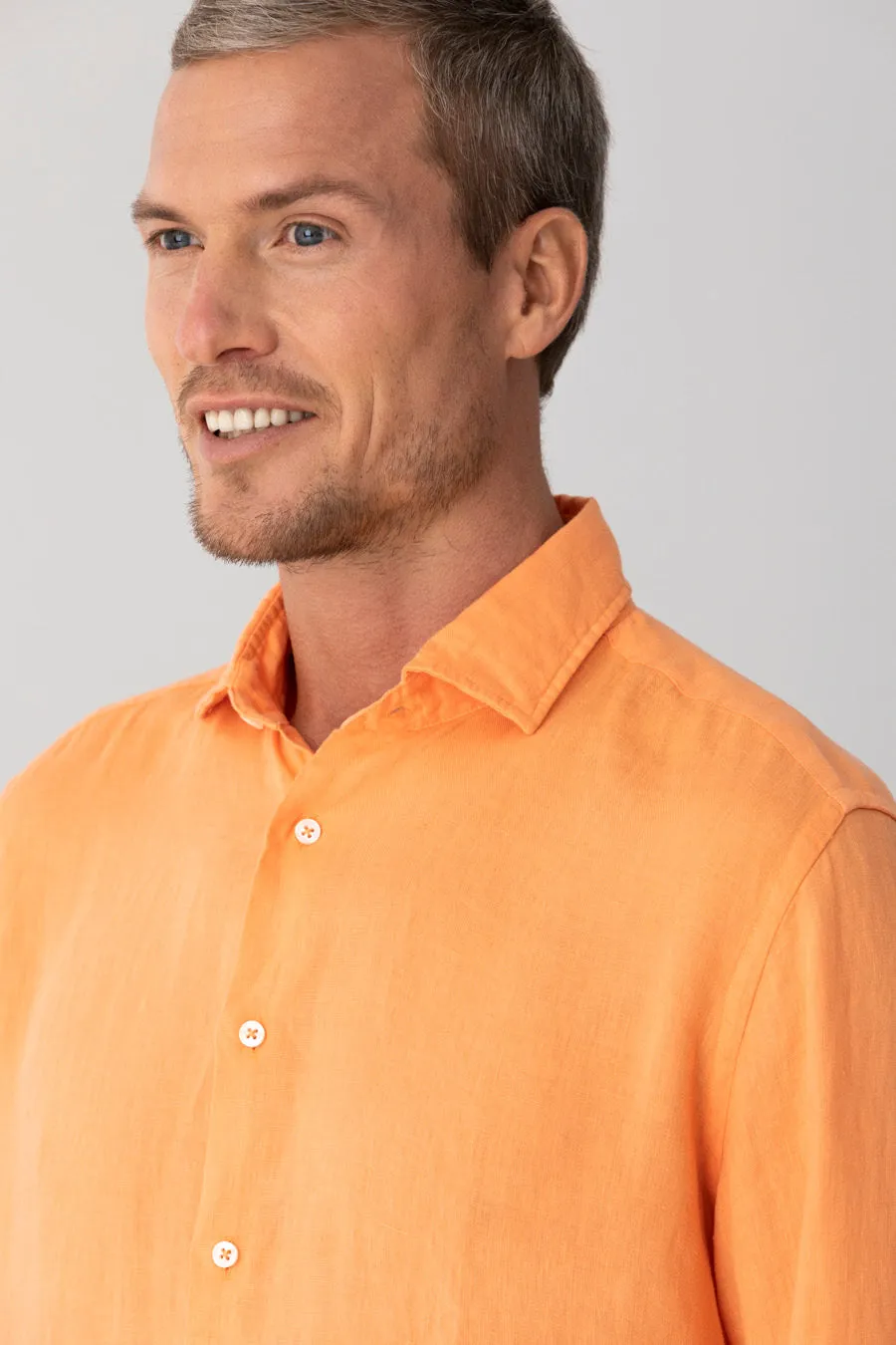 basic linen shirt orange