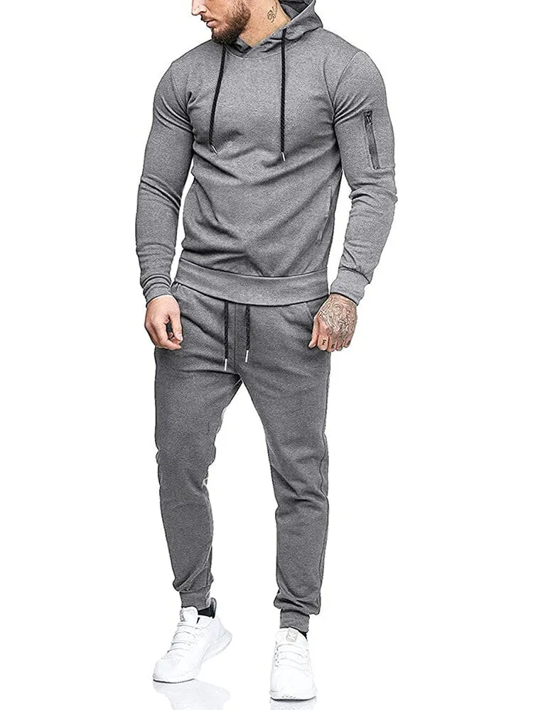 Casual 2-Piece Hooded Running Sport Suit Sets (US Only)