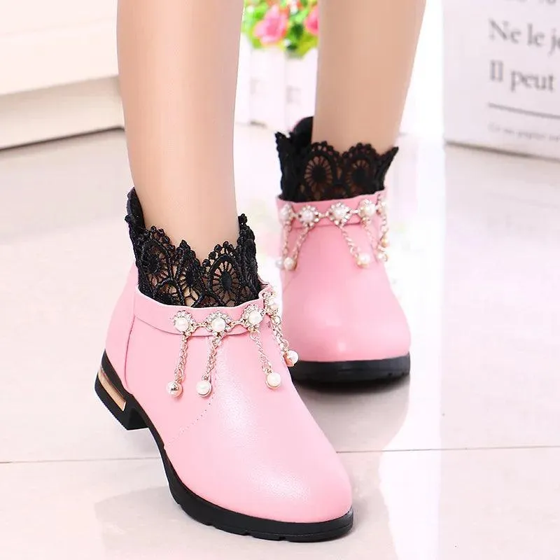 Children's Casual Shoes for Girls - Dress Ankle Boots - TSS313