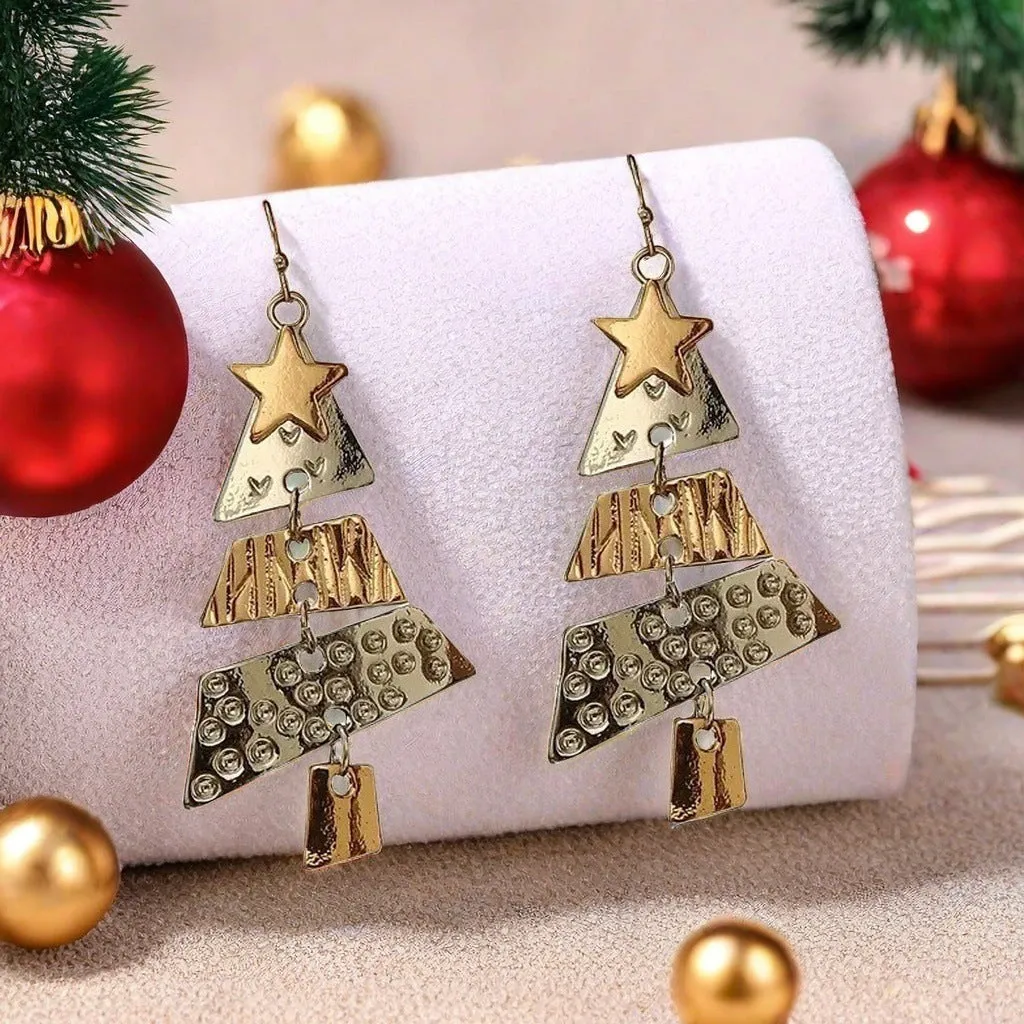 Christmas Tree Necklace And Earrings Fashion Pendant Necklace Suit Xmas Tree Earrings And Necklace New Year Jewelry