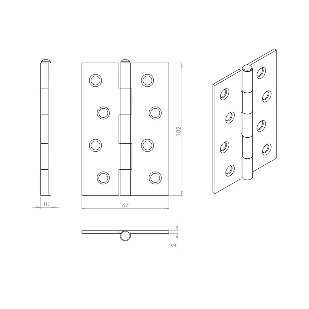 Concord XL 400mm Back to Back Pull Handle Pack - 3 Square Hinges - Satin Stainless Steel