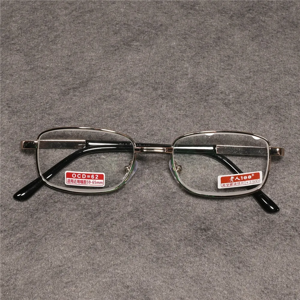 Cubojue Unisex Full Rim Round Square Alloy Presbyopic Reading Glasses 503417