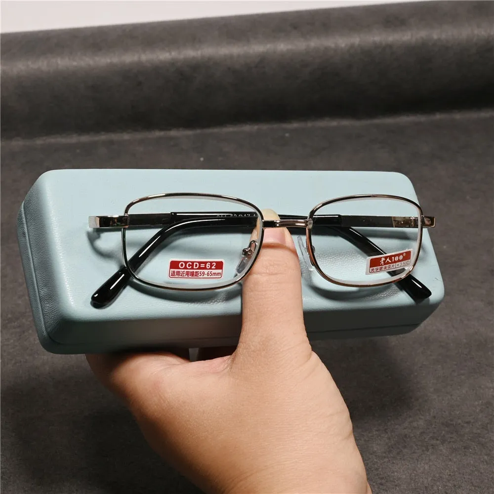 Cubojue Unisex Full Rim Round Square Alloy Presbyopic Reading Glasses 503417