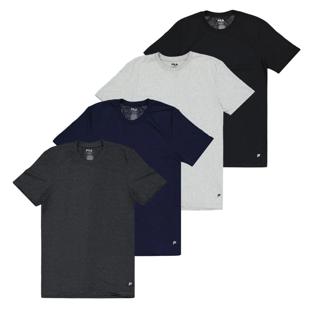 FILA - Men's 4 Pack Crew Neck T-Shirt (FM0314CT BLKNVY)