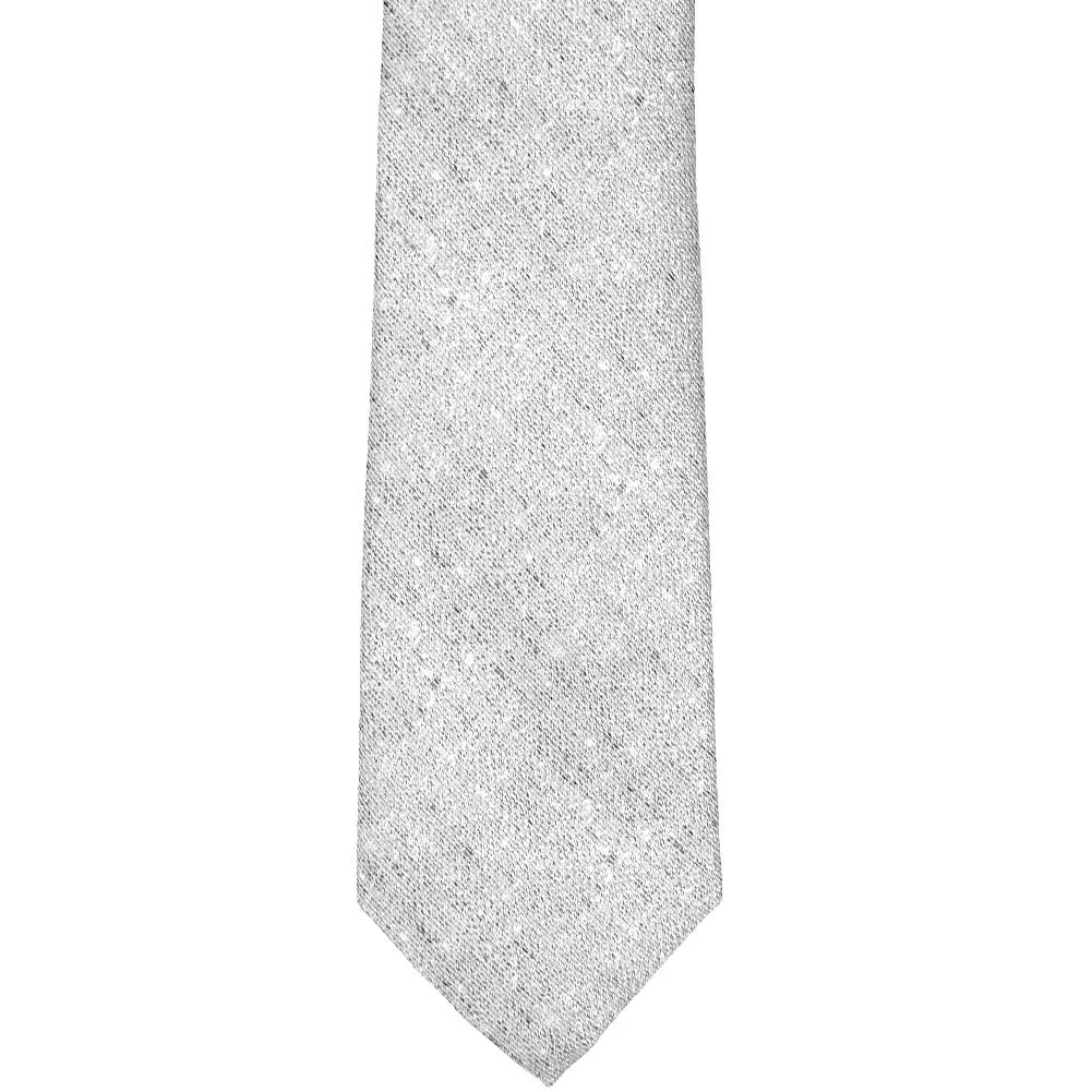 Gray Curator Silk/Linen Narrow Necktie, 3" Width