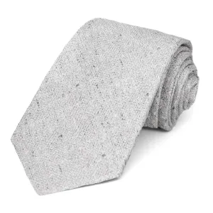 Gray Curator Silk/Linen Narrow Necktie, 3" Width