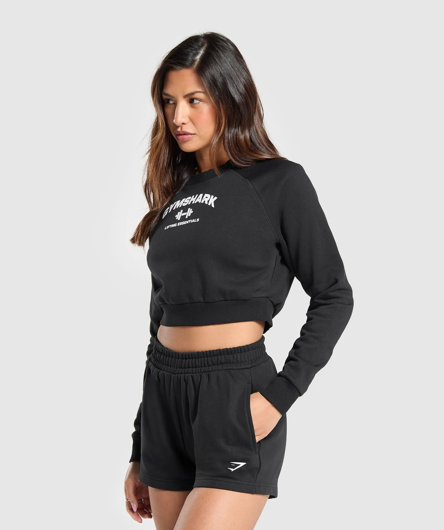 Gymshark Team GS Cropped Sweatshirt - Black