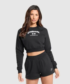 Gymshark Team GS Cropped Sweatshirt - Black