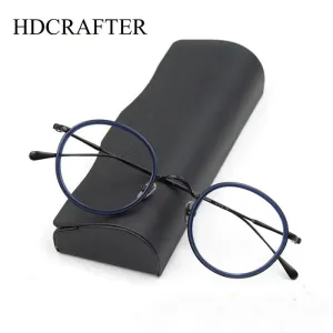 Hdcrafter Unisex Full Rim Round Titanium Eyeglasses Ps7360