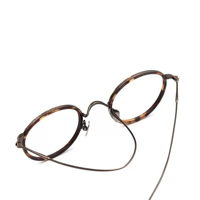 Hdcrafter Unisex Full Rim Round Titanium Eyeglasses Ps7360