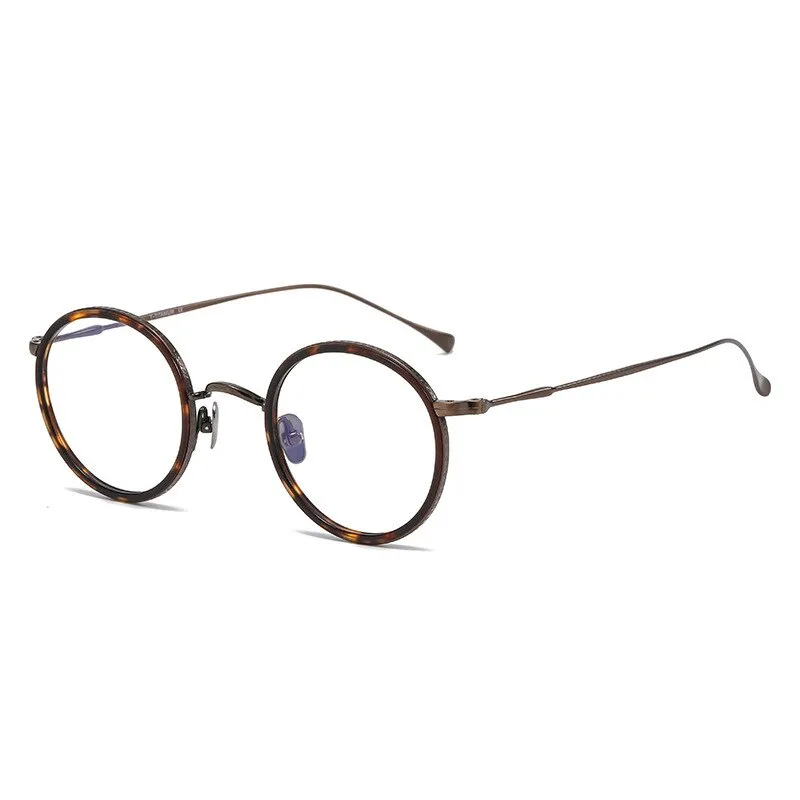 Hdcrafter Unisex Full Rim Round Titanium Eyeglasses Ps7360