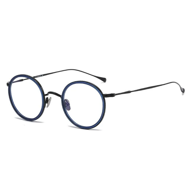 Hdcrafter Unisex Full Rim Round Titanium Eyeglasses Ps7360