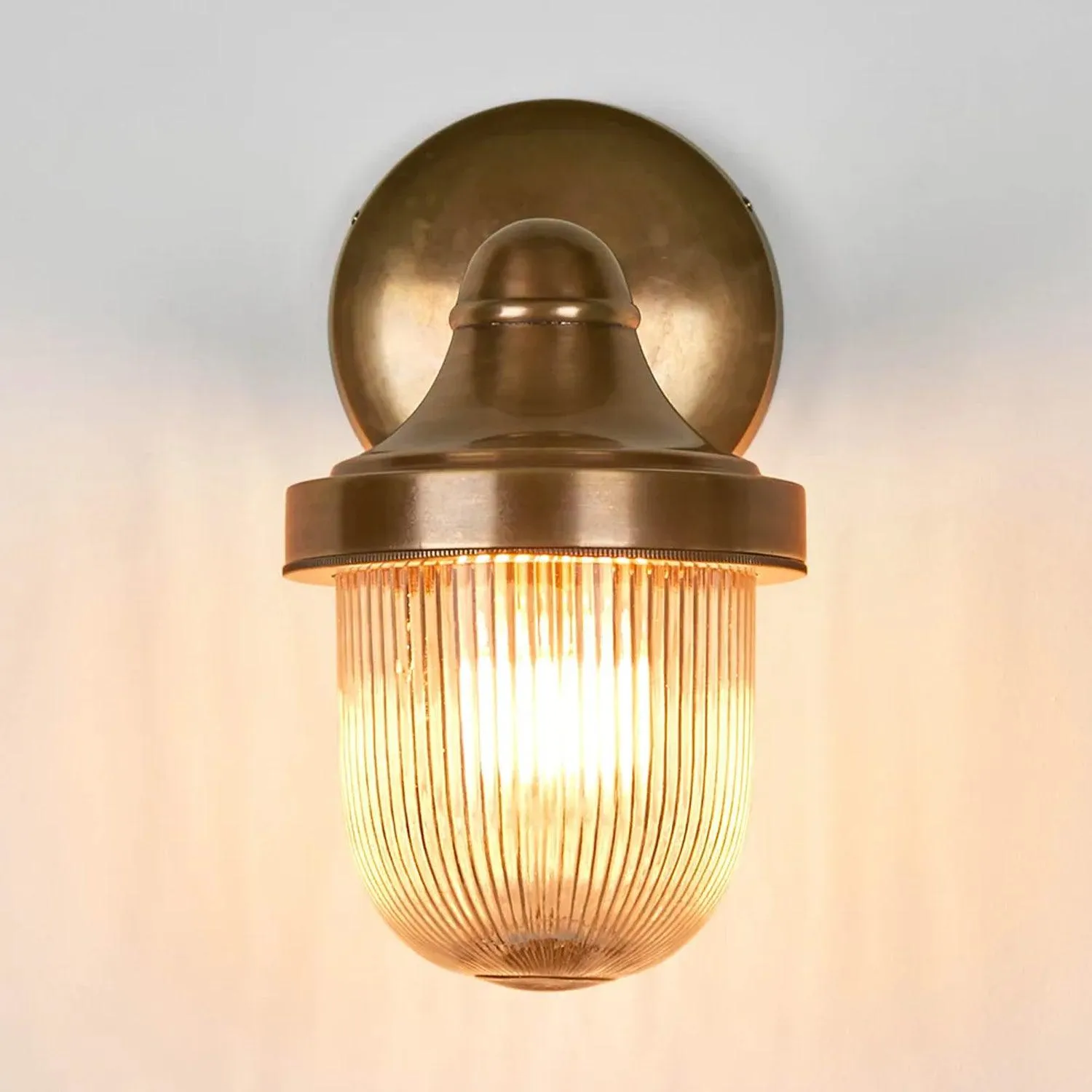 Jade Outdoor Wall Light in Brass or Silver