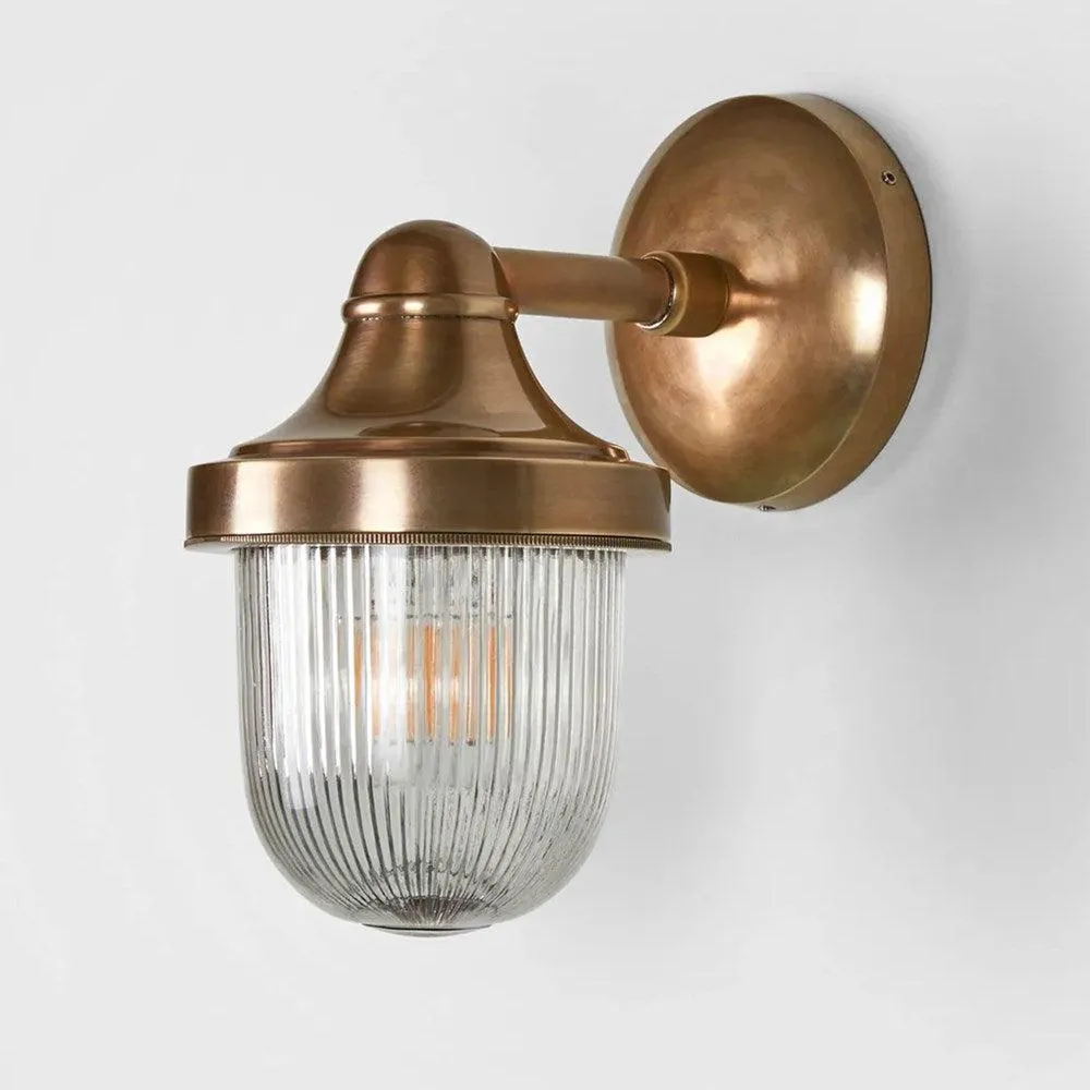 Jade Outdoor Wall Light in Brass or Silver