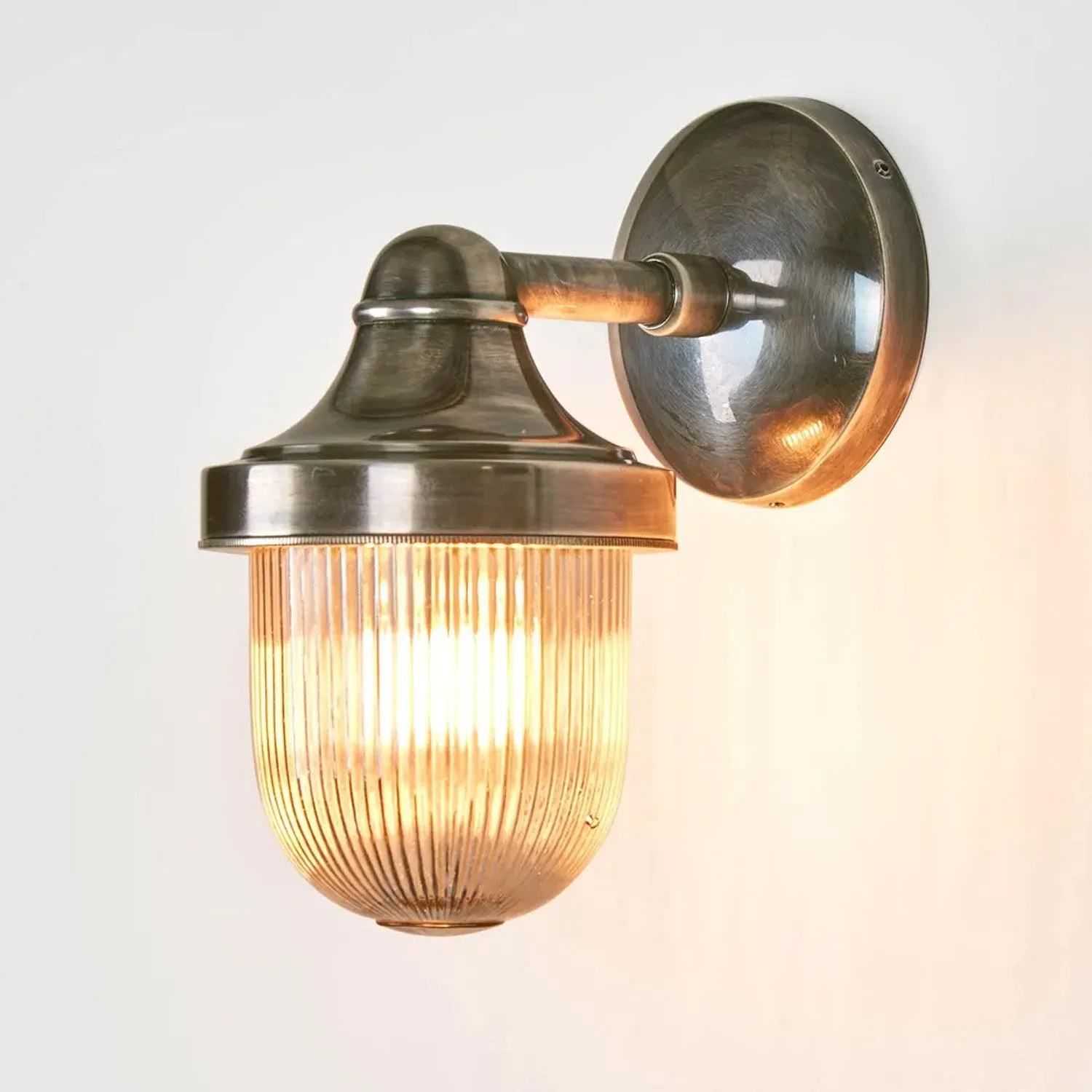 Jade Outdoor Wall Light in Brass or Silver