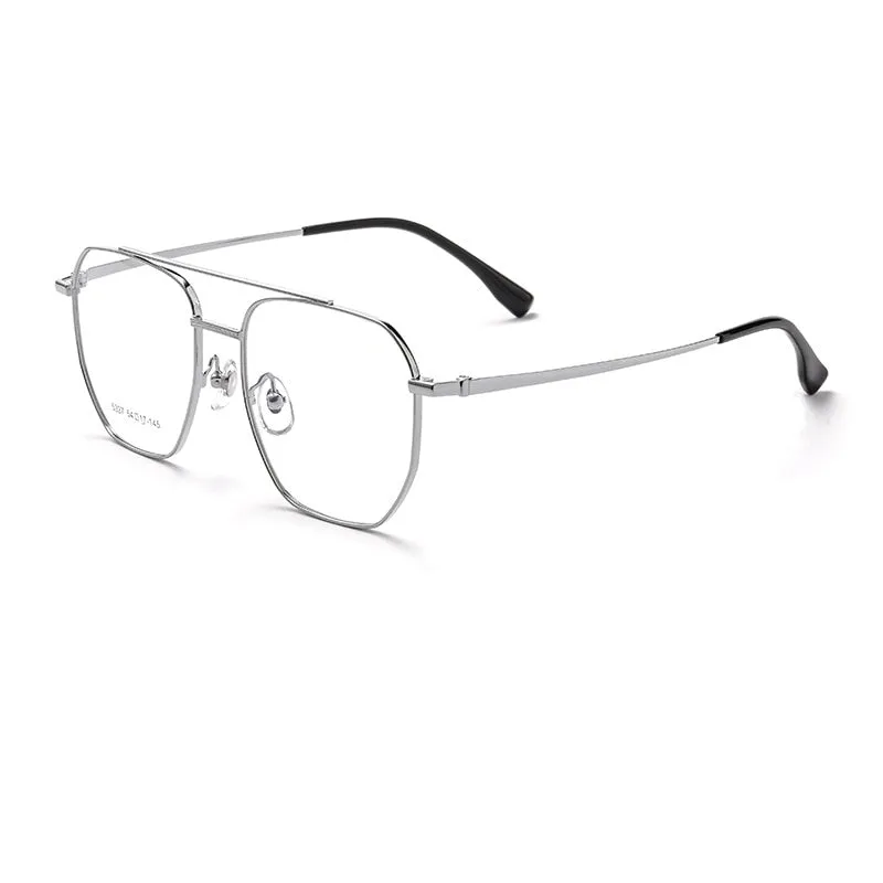 KatKani Unisex Full Rim Square Double Bridge Alloy Eyeglasses 5327T