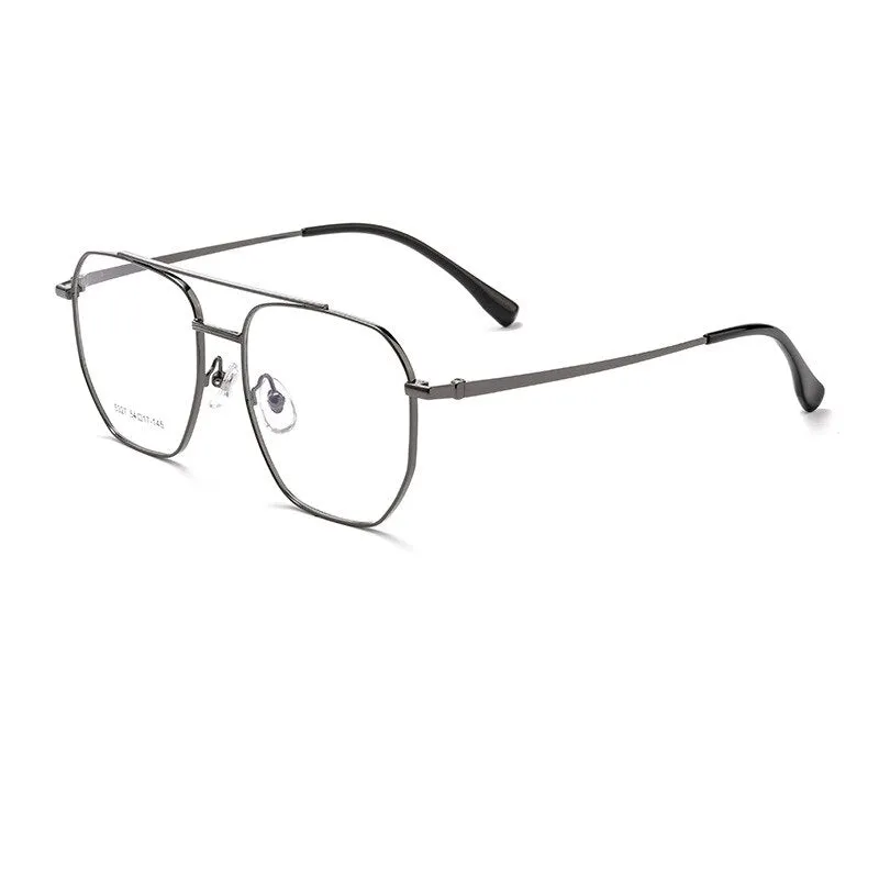 KatKani Unisex Full Rim Square Double Bridge Alloy Eyeglasses 5327T