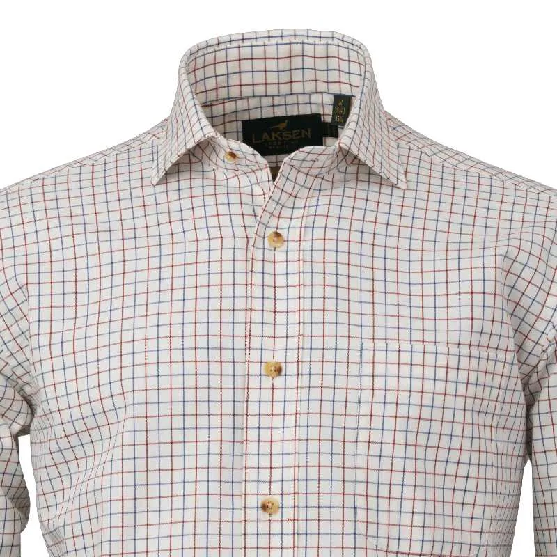 Laksen Pete Mens Shirt - Old Red/Cornflower