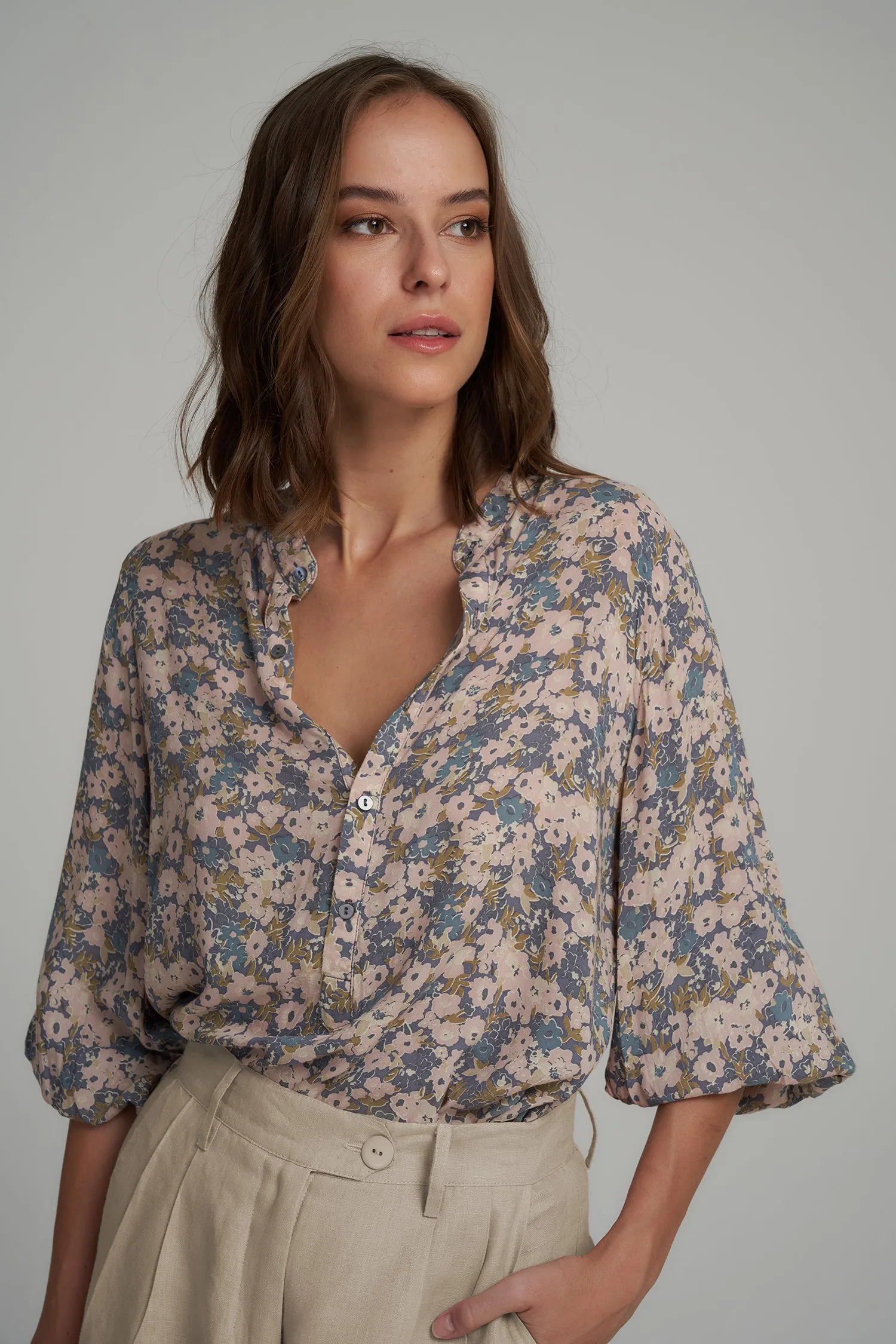 Lilya - Agatha Top - Floral Blue