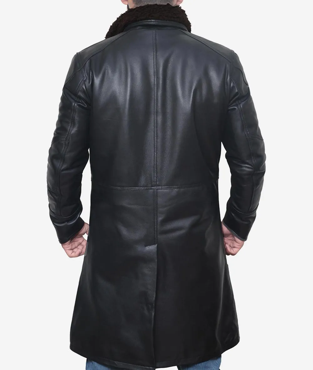 Mens Black Shearling Coat Mens