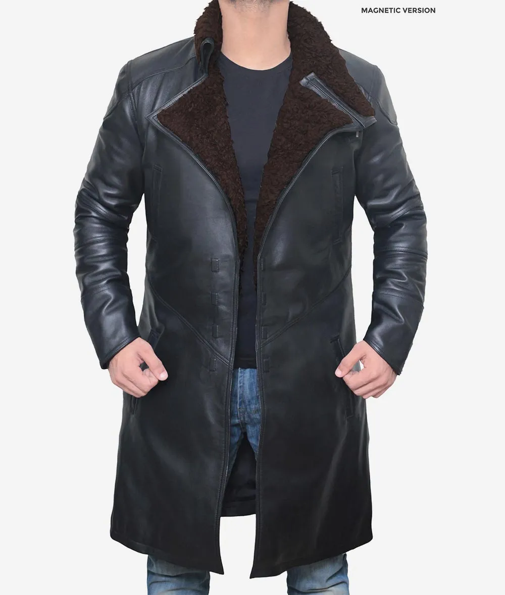 Mens Black Shearling Coat Mens