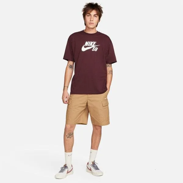 Nike SB Logo Skate Tee Medium Burgundy Crush - White