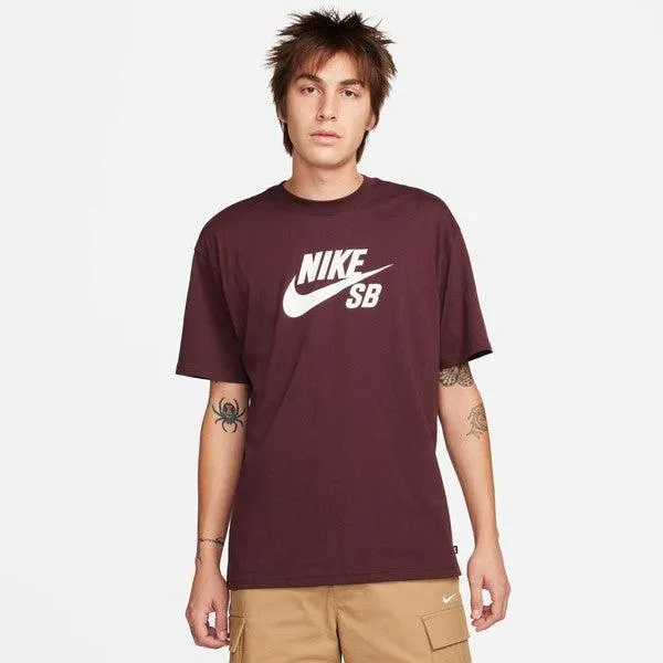 Nike SB Logo Skate Tee Medium Burgundy Crush - White