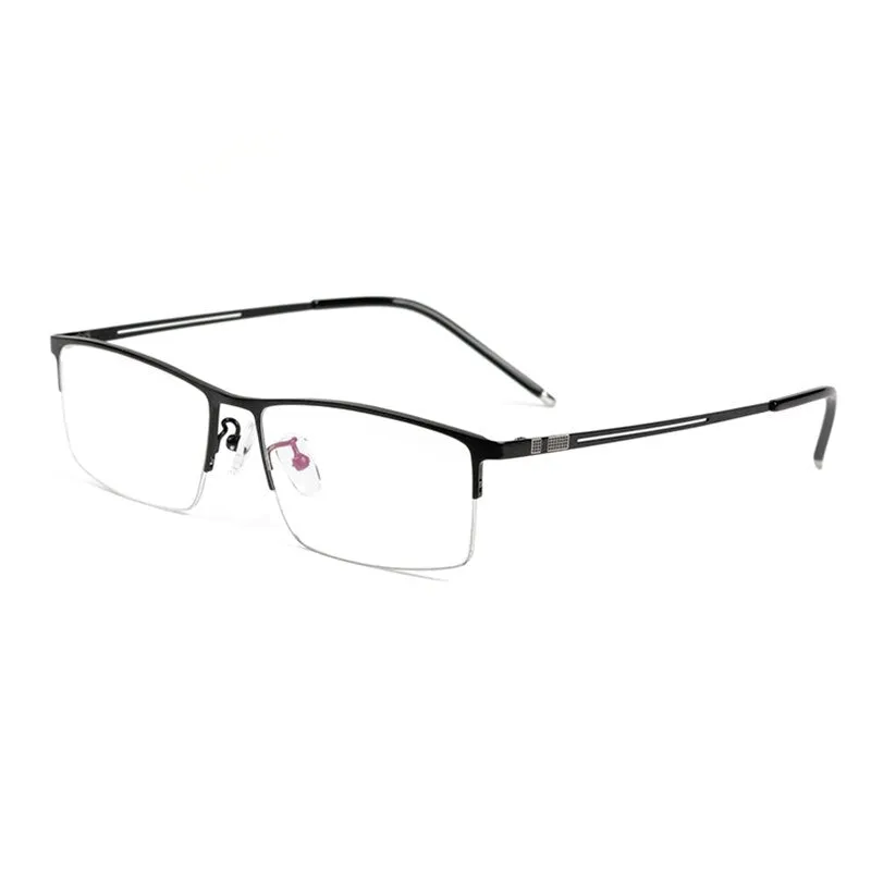 Reven Jate Men's Semi Rim Square Titanium Eyeglasses Ej8606